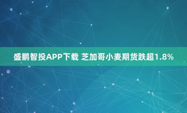 盛鹏智投APP下载 芝加哥小麦期货跌超1.8%